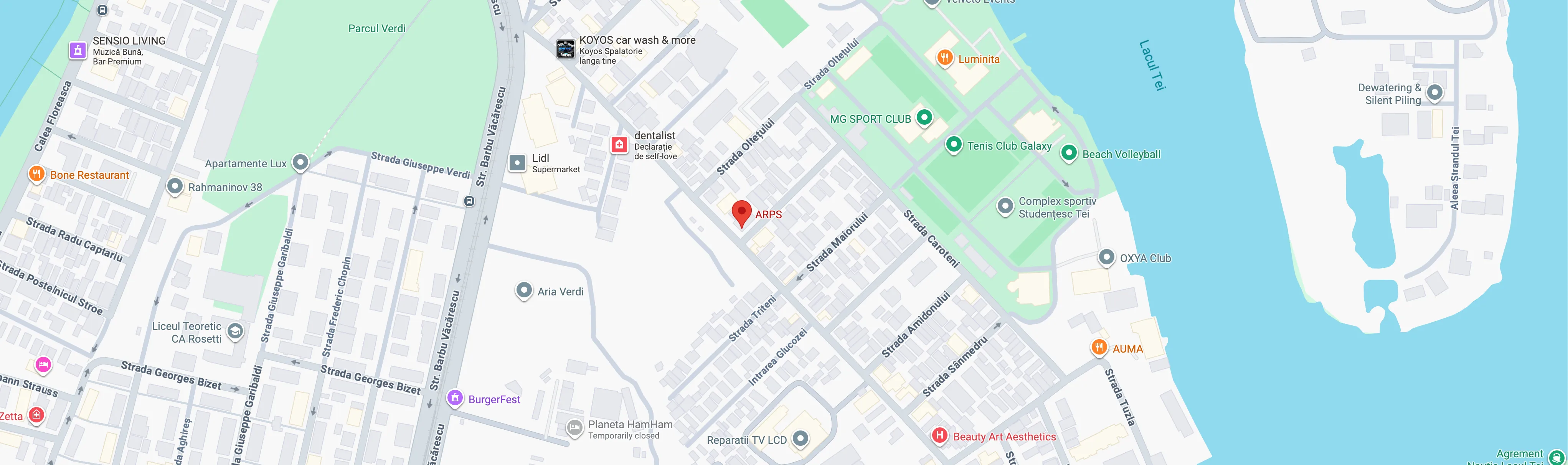 Locația sediului ARPS — Asociația Română pentru Promovarea Sănătății, București